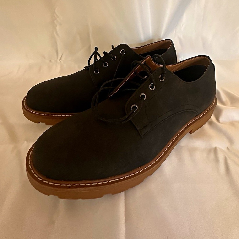 Madden Men's Size 11 Black Lace-Up Derby Dress Shoes Round Toe Rubber Sole